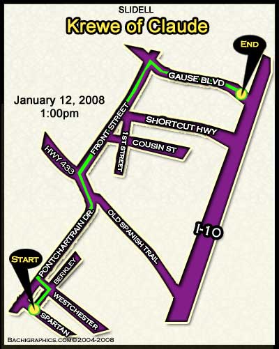 Krewe of Claude Route Slidell Mardi Gras