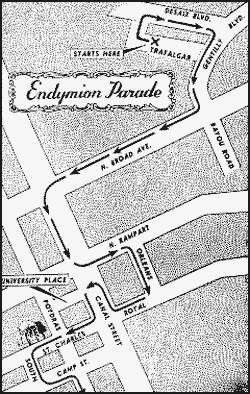 Krewe of Endymion's original route in Gentilly