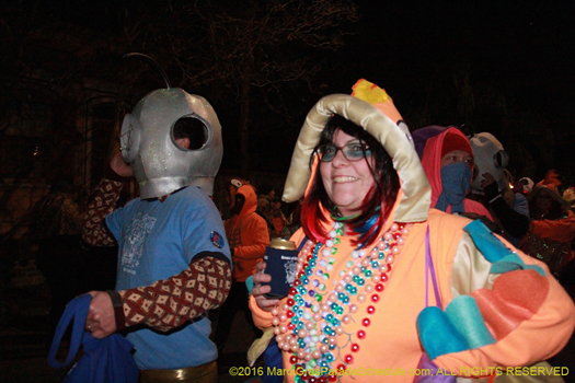 Krewe du Vieux marches throught Marigny, french quarter and warehouse district