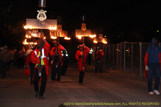 Flambeaux carriers in the Krewe of Orpheus procession - photo by Jules Richard